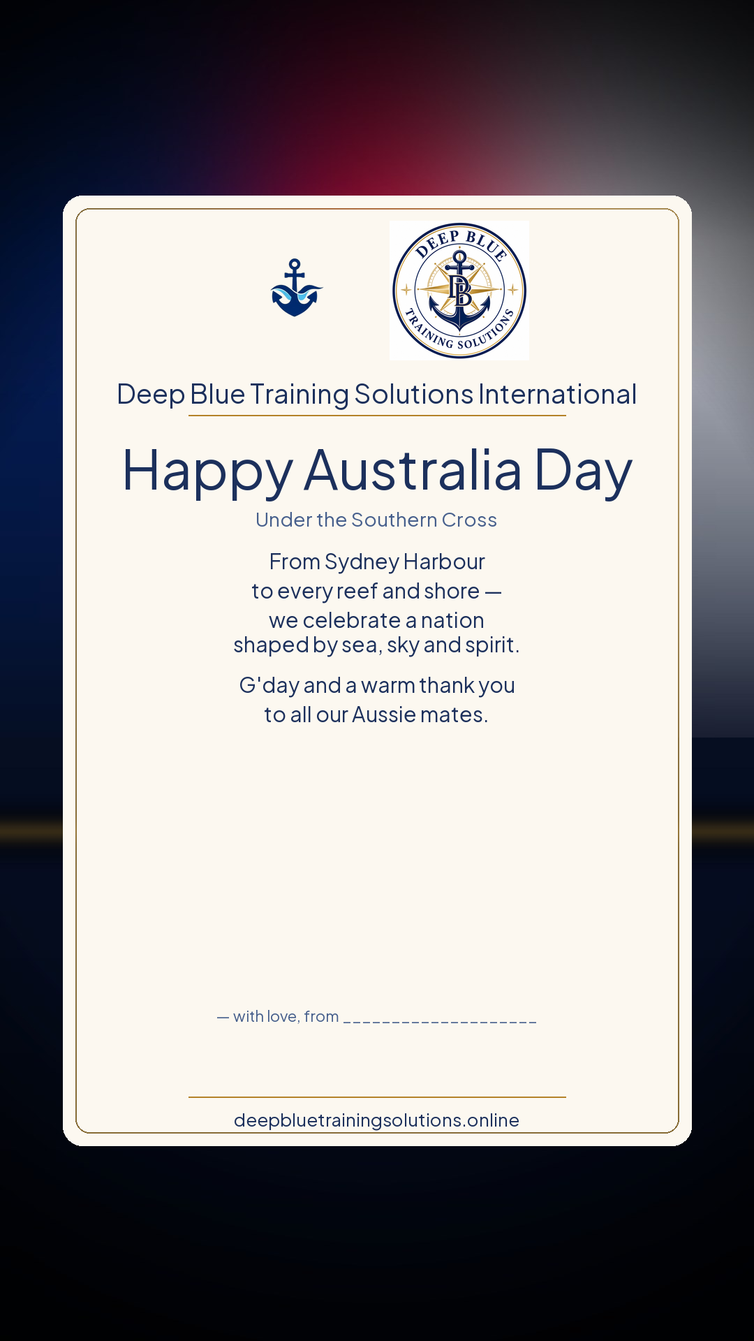 Australia Day · Personalize card — Share with your own family — sign it yourself