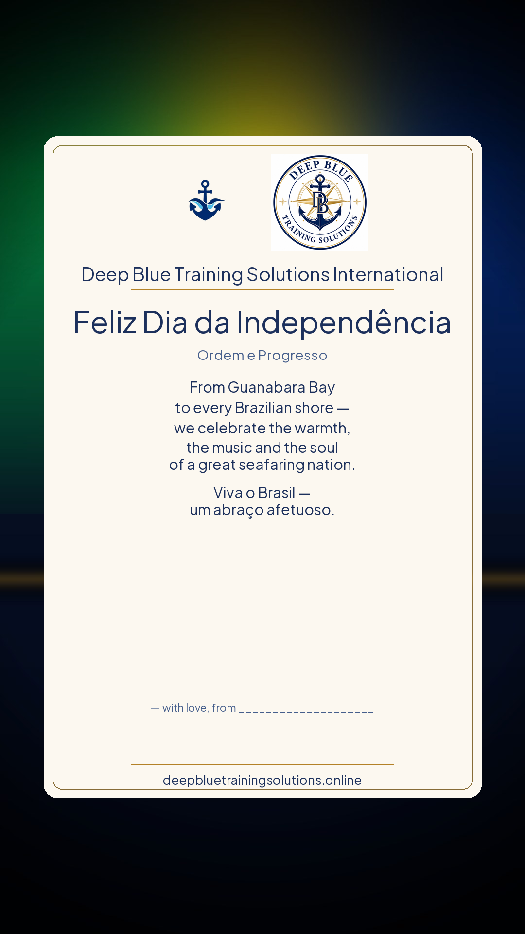 Brazil Independence Day · Personalize card — Share with your own family — sign it yourself