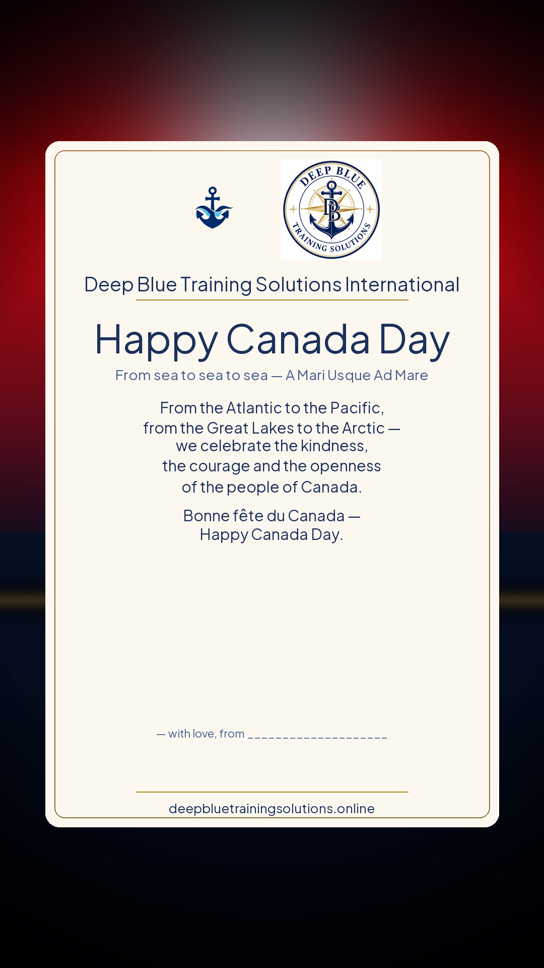 Canada Day · Personalize card — Share with your own family — sign it yourself
