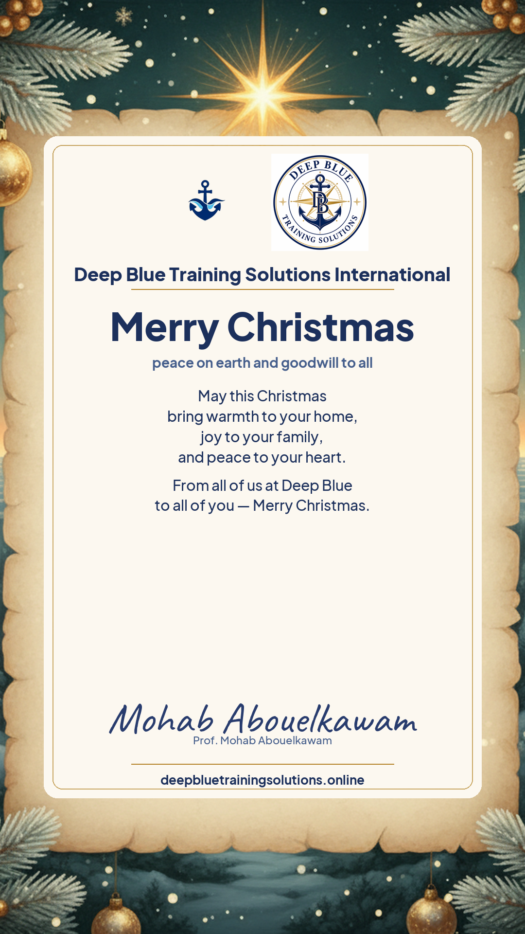 Merry Christmas card — Merry Christmas — peace on earth and goodwill to all