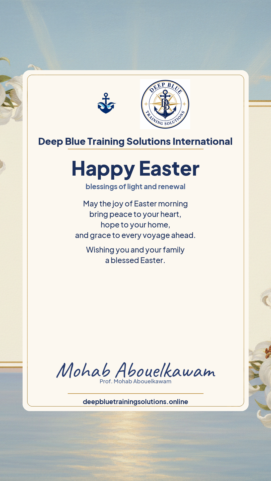 Happy Easter card — Easter blessings — light over every shore
