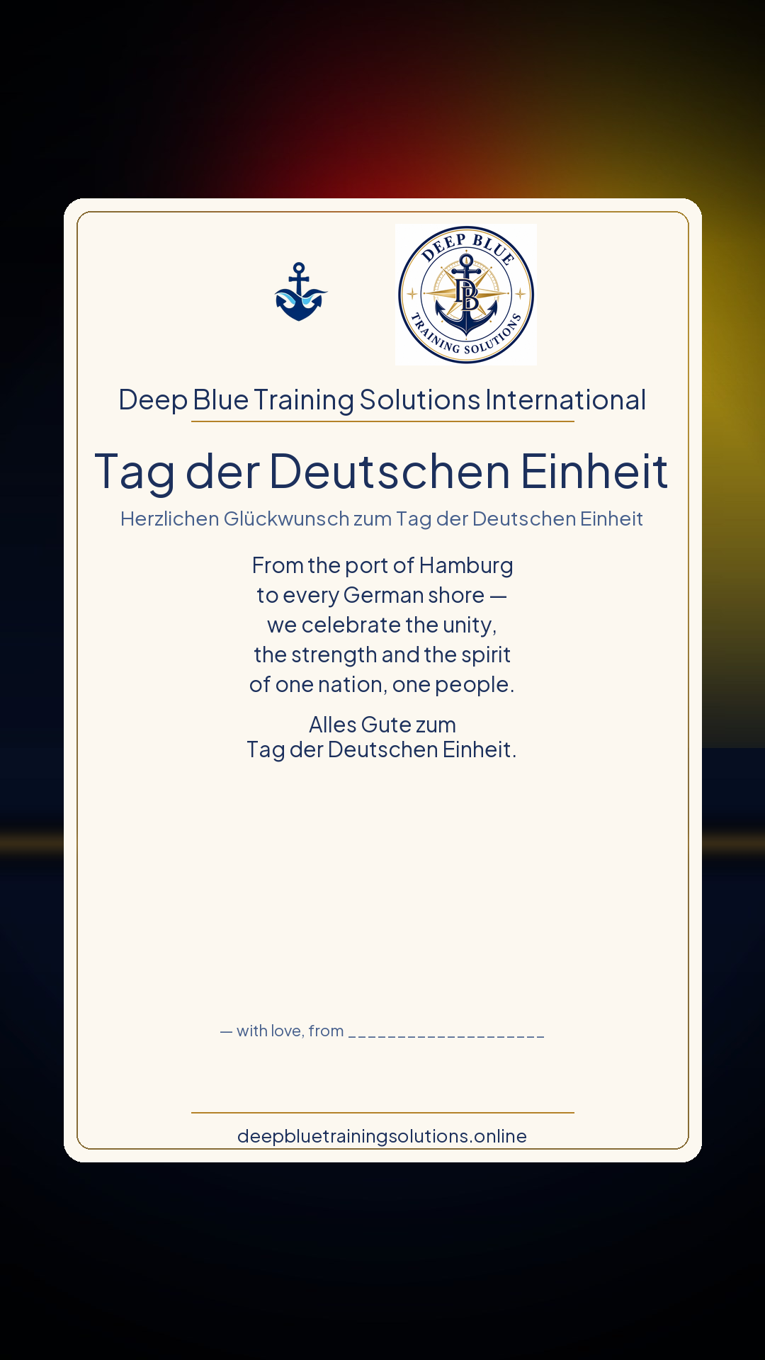 Tag der Deutschen Einheit · Personalize card — Share with your own family — sign it yourself