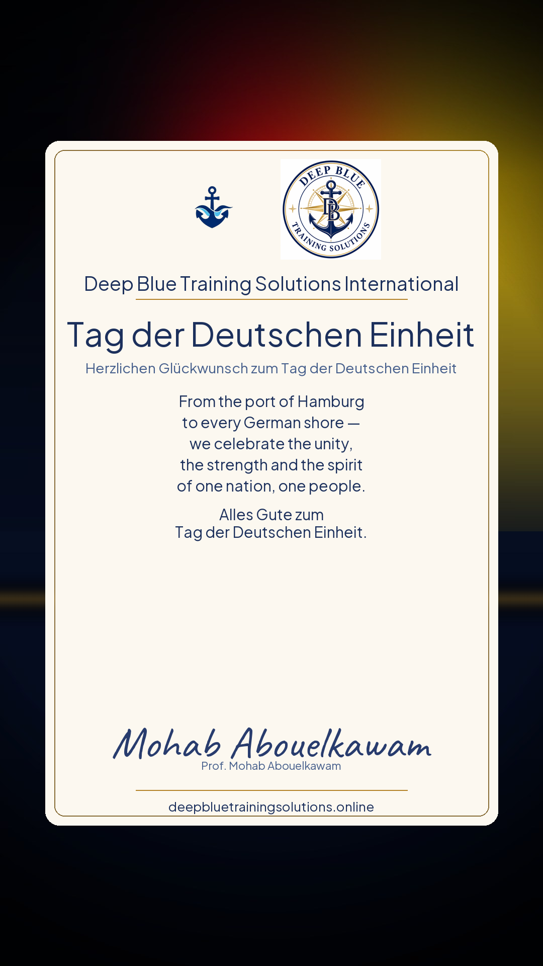 Tag der Deutschen Einheit card — Day of German Unity — Tag der Deutschen Einheit
