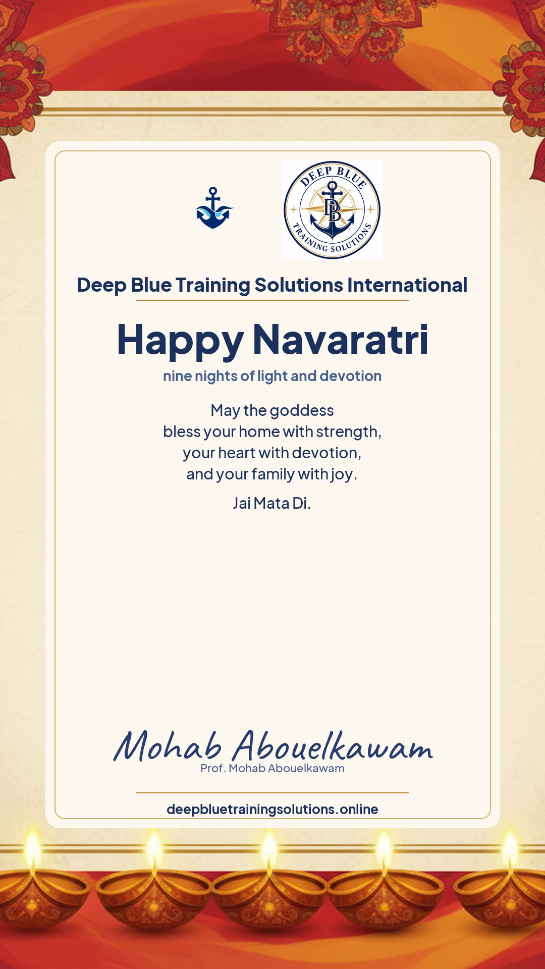 Navaratri card — Navaratri — nine nights of light, strength and devotion