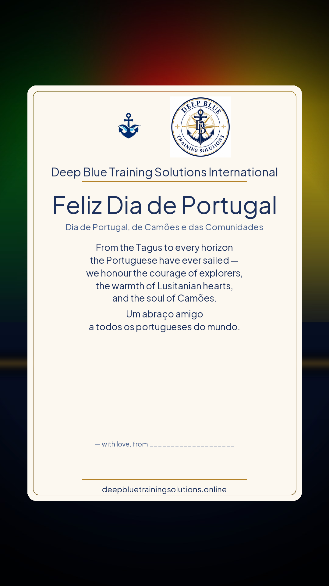 Dia de Portugal · Personalize card — Share with your own family — sign it yourself