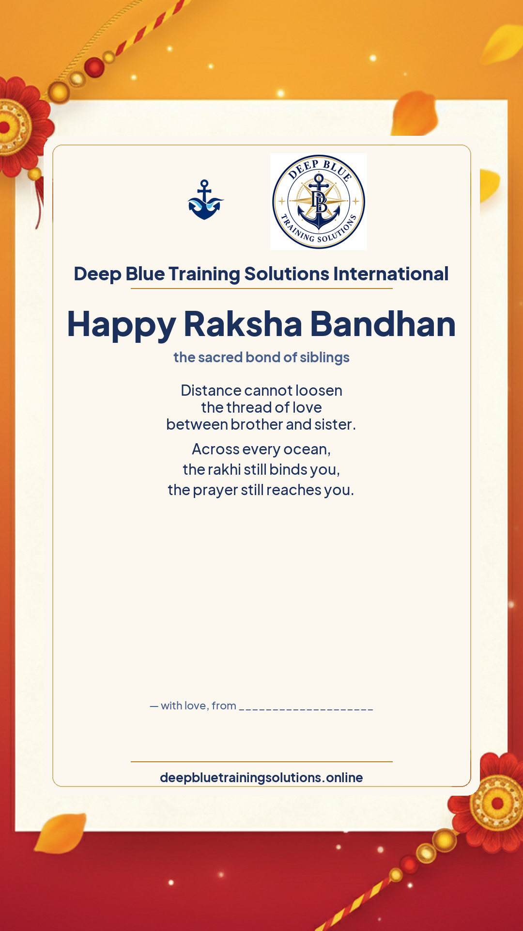 Raksha Bandhan · Personalize card — Share with your own family — sign it yourself