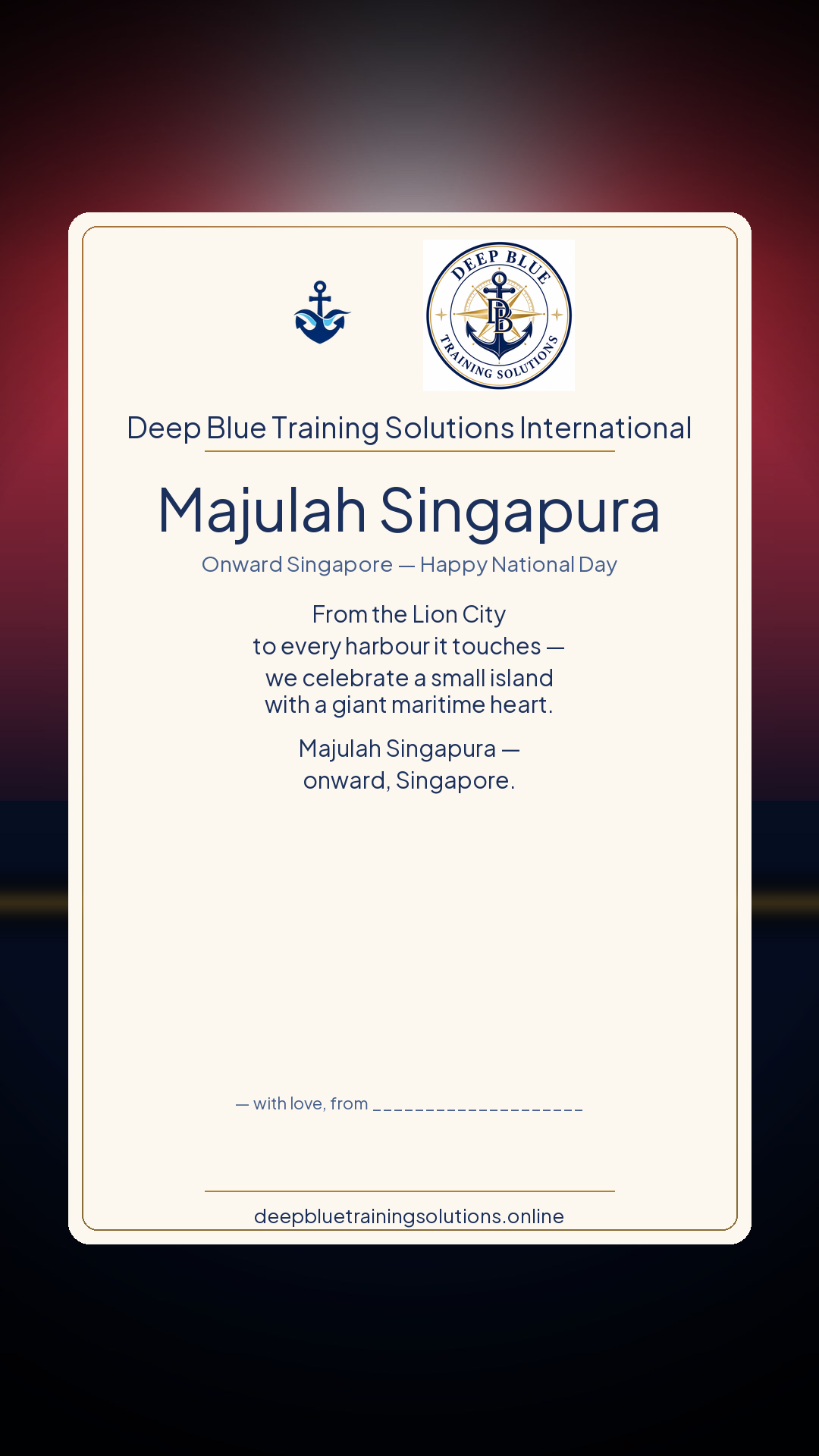 Singapore National Day · Personalize card — Share with your own family — sign it yourself