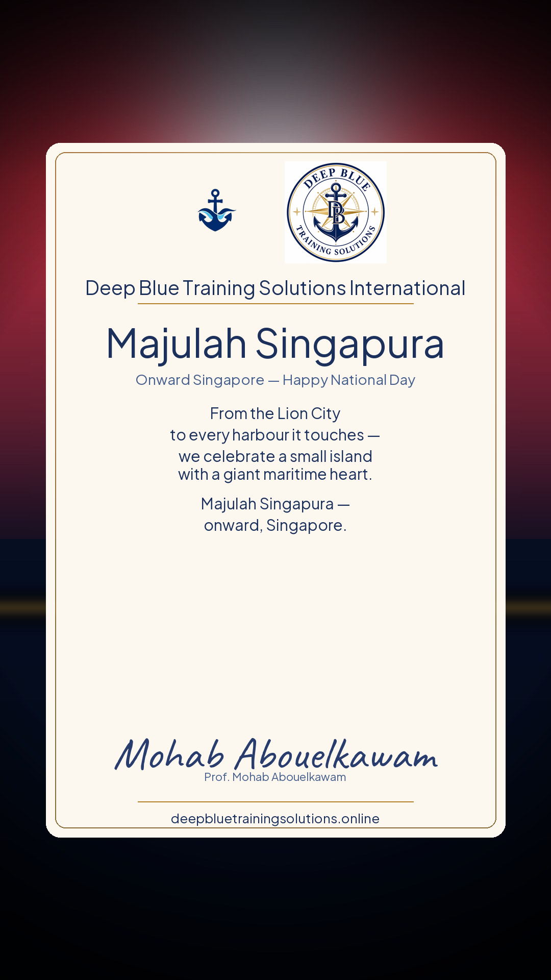 Singapore National Day card — Singapore National Day — Majulah Singapura