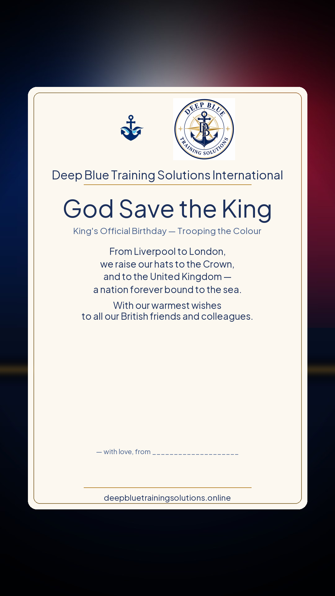 King's Official Birthday · Personalize card — Share with your own family — sign it yourself