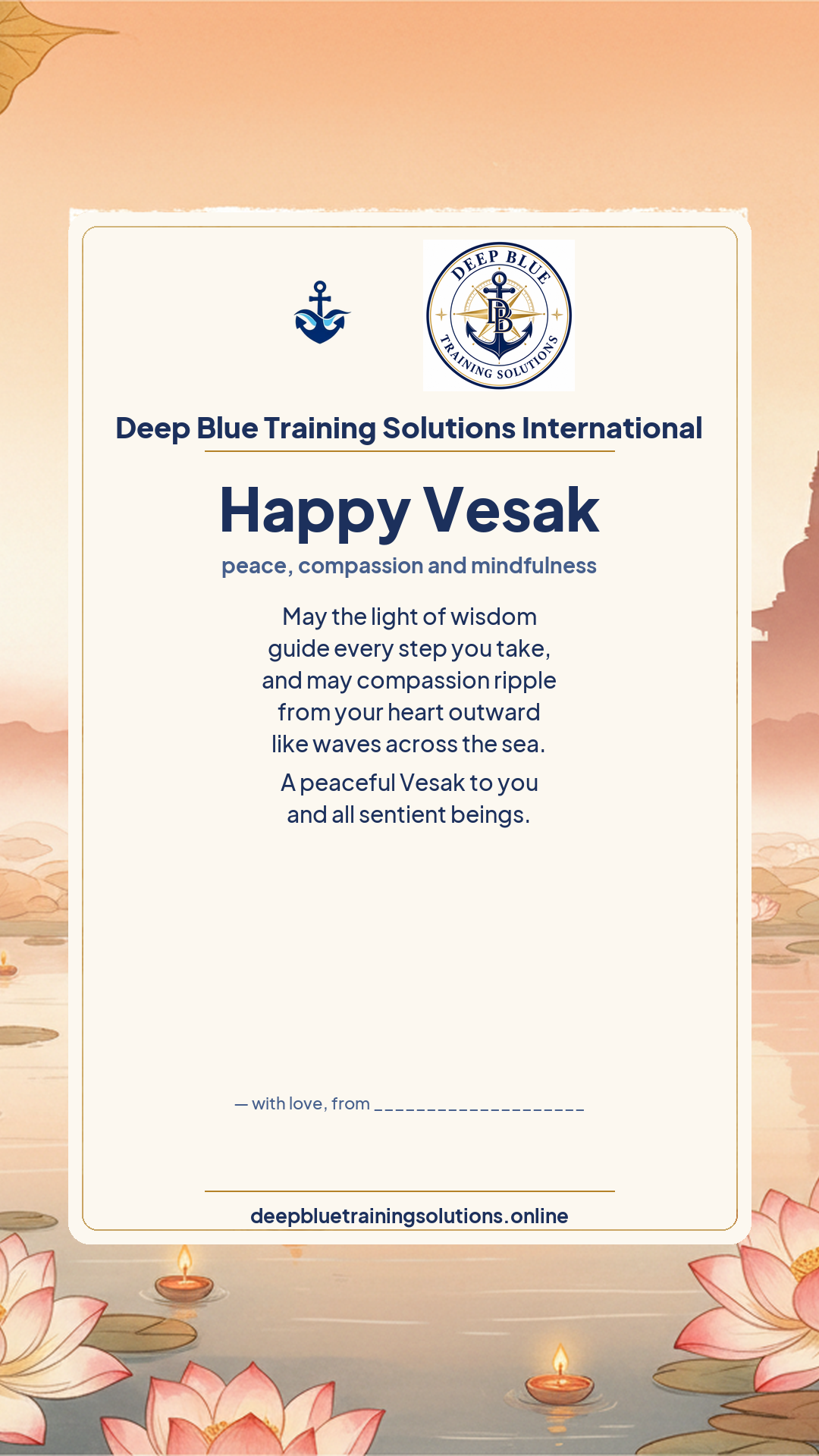 Vesak — Buddha's Birthday · Personalize card — Share with your own family — sign it yourself