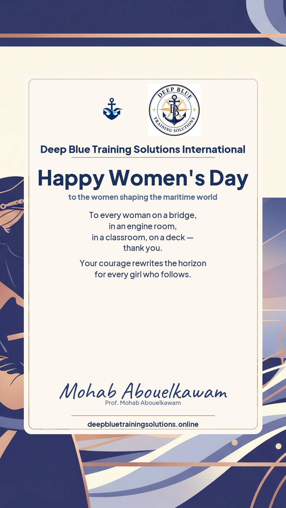 International Women's Day card — To the women shaping the maritime world