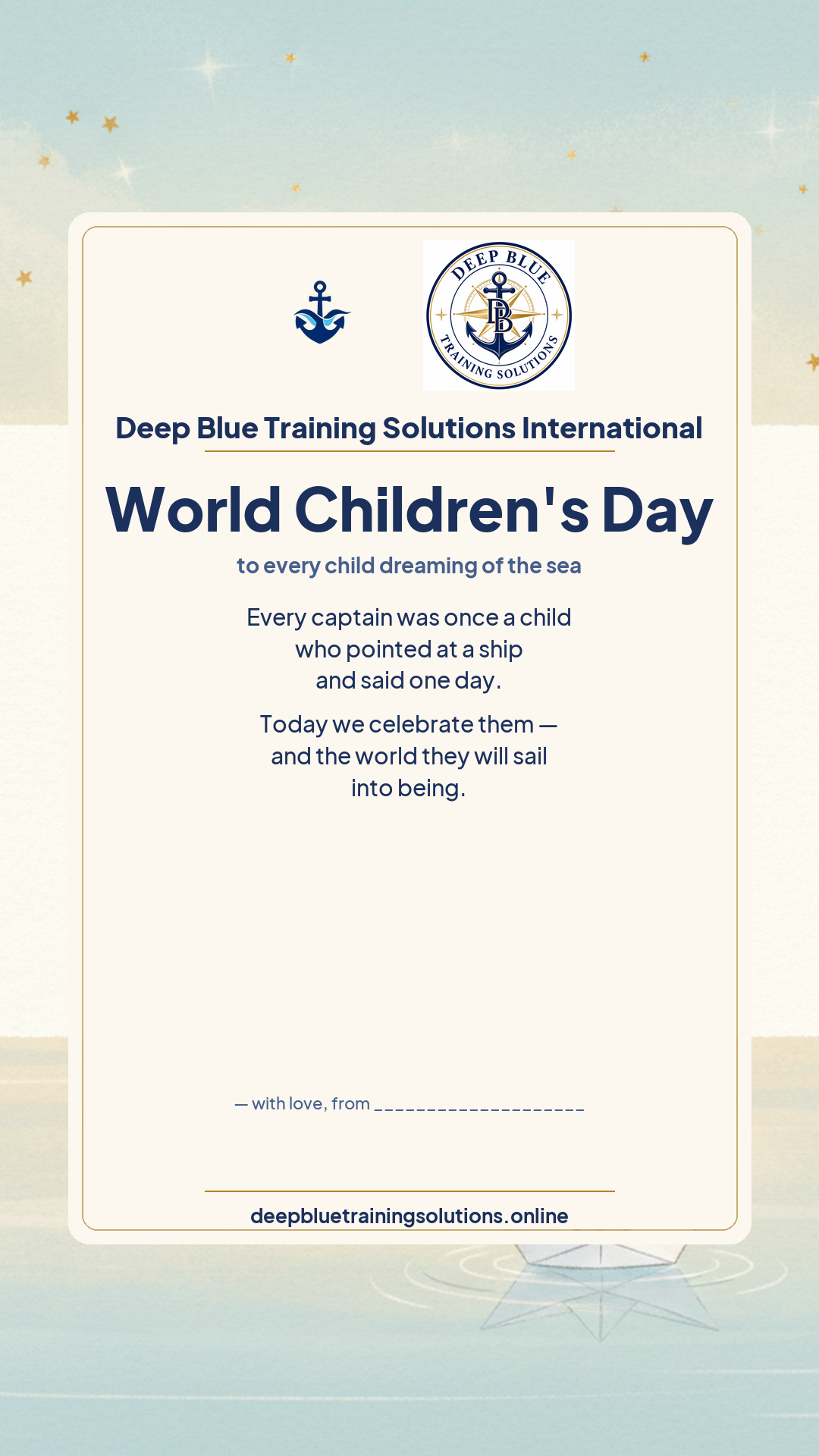 World Children's Day · Personalize card — Share with your own family — sign it yourself