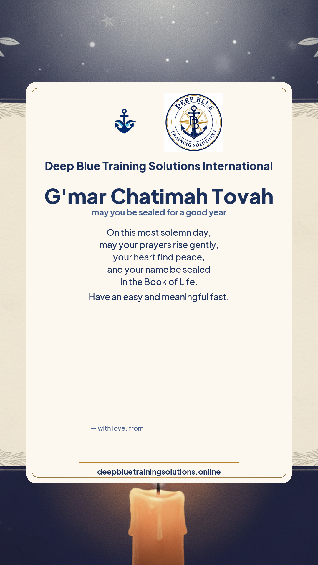 Yom Kippur · Personalize card — Share with your own family — sign it yourself
